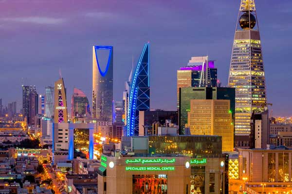 Modern skyline of Riyadh with King Abdullah Financial District towers